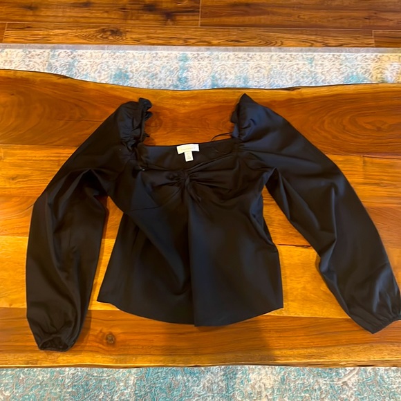 Black Puff Sleeve Corset Flow Top - Picture 1 of 1